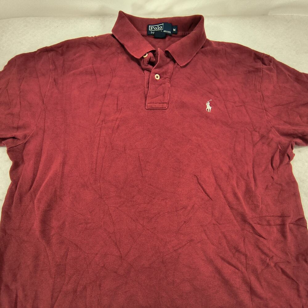 Polo by Ralph Lauren Casual Collared Polo Shirt Mens Size Medium M Red White